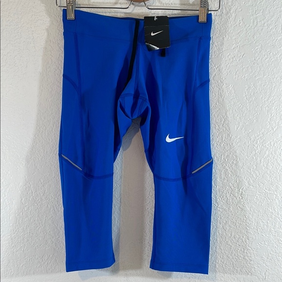 NIKE DRI-FIT Running Capri Royal Blue Size XS NEW - Picture 2 of 11
